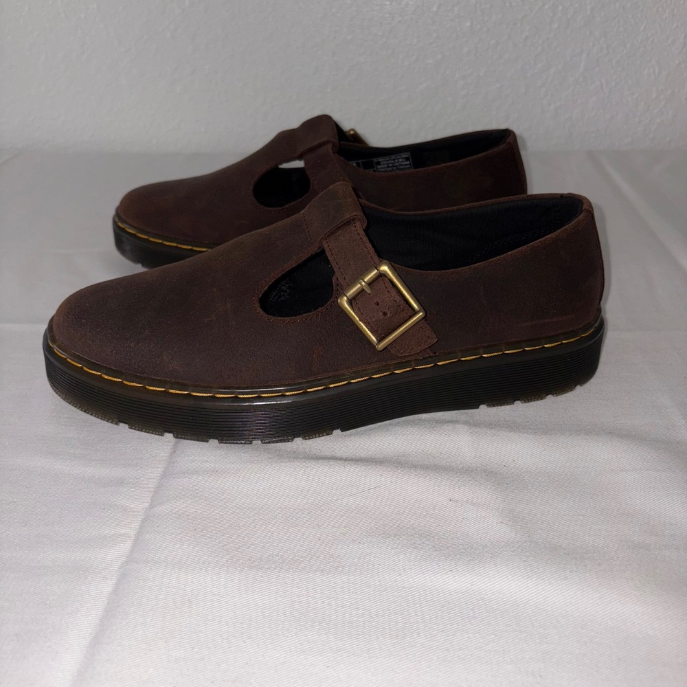 Dr. martens Zavala leather dark brown Zavala Mary Jane T bar shoes size 10 new - Picture 9 of 9